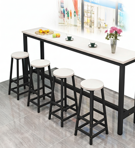 Modern Bar <b>Table</b> Set with 4 Stools, <b>Space</b> <b>Saving</b> Counter Height <b>Dining</b> <b>Table</b> for Cafe Kitchen Restaurant Furniture - Product Image 3