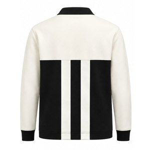 Sudadera de hombre con bloques de color y cremallera de un cuarto, cuello vuelto, rayas blancas y negras - Product Image 3