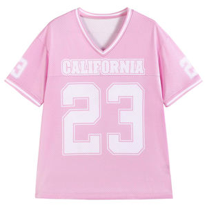 เสื้อเจอร์ซีย์ตาข่ายคอวีทรงโอเวอร์ไซส์สำหรับผู้ชายและผู้หญิง แคลิฟอร์เนีย  รับสกรีนหมายเลข  เสื้อกีฬาตาข่าย ราคาขายส่ง เสื้อตาข่ายสตรีทแวร์ - Product Image 2