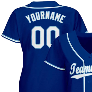 Camiseta de Béisbol Azul Claro Royal White para Hombre, con Botones al Frente, Uniforme Deportivo para Equipo, Ropa Deportiva para Juego, Práctica y Entrenamiento - Product Image 3