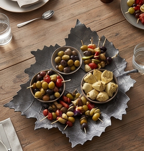 Elegant Leaf Shape Food Serving Platter For Wedding Hotel Restaurant Home Stylish Tabletop Accent - Product Image 4