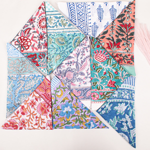 Foulard carré en coton à motifs floraux ethniques, respirant, pour le printemps et l'été, multi-usages, bandanas colorés teints naturellement - Product Image 6