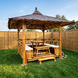 Gazebo y Pérgola de Bambú Modernos para Exteriores, Duraderos y Ecológicos, 250x250cm, Fácil Montaje, Decoración para Jardín - Product Image 4