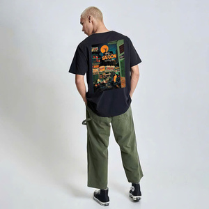 Black Cotton T-Shirt With Vietnamese Street Food Graphic Print Back Design Casual Short Sleeve Crew Neck Adult Unisex - Product Image 6