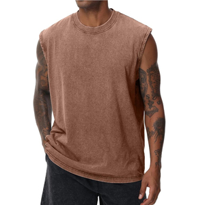 LETSEE Camisetas sin Mangas para Hombre, 100% Algodón, Camisetas Deportivas Transpirables para Gimnasio, Correr y Uso Casual - Product Image 4
