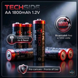Baterías Recargables AA NiMH Pre-Cargadas de 1800mAh y 1.2V, Paquete de 6 para Walkie Talkies, Controles Remotos, Juguetes - Product Image 4