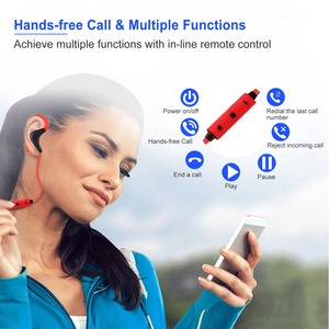 V4.1 Wireless <b>Sports</b> <b>Earphones</b> & <b>Headphones</b> Sweatproof Noise Canceling with Back <b>Headphone</b> Mic for Running Hiking & Travel - Product Image 3