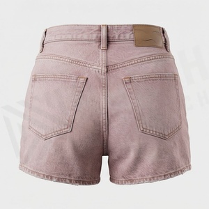 Shorts en jean décontractés avec strass sur toute la longueur, respirants, design streetwear, couleur personnalisée, logo personnalisé, service OEM - Product Image 2