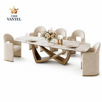 Ensemble de table et de chaises de salle à manger de luxe Vantel, fabriqué sur mesure pour les projets de design d'intérieur de villas, fournisseur d'exportation