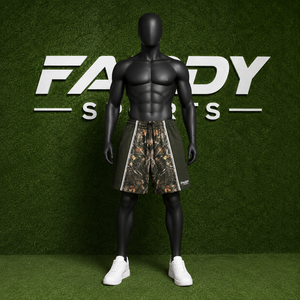 Shorts en molleton camouflage pour homme avec logo personnalisé, streetwear, haute qualité, poids lourd, avec bande latérale, shorts vintage en coton vierge - Product Image 2