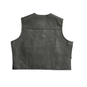 Chaleco de Motociclista para Hombre, de Poliéster/Algodón, con Cierre de Cremallera en Relieve, Cuello en V, Color Personalizado, para Otoño - Product Image 3