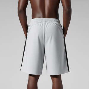 Custom Silk Screen Printed Logo Solid Black Breathable New Arrived 2026 Polyester/Cotton Men's Gym Running Jogging Shorts - Product Image 3