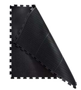 Black Rubber Gym <b>Floor</b> Tile Heavy Duty Shock Absorbing Flooring for Commercial Home Gym and Fitness Centers - Product Image 2