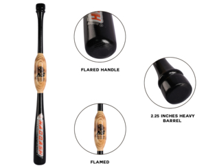 Batte de baseball et de softball noire de 33 pouces / 41 oz, poids lourd, à deux mains, en bois d'érable massif de qualité professionnelle pour améliorer la force, par NAQQASH SP - Product Image 4