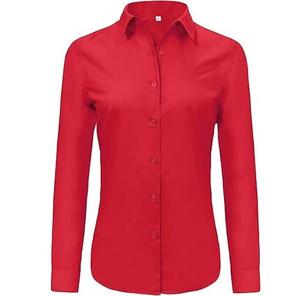 Camisas de Negócios Femininas Personalizadas de Manga Longa, Blusas de Escritório Casuais, Ecológicas, Respiráveis, 100% Algodão, Silhueta Lápis - Product Image 5