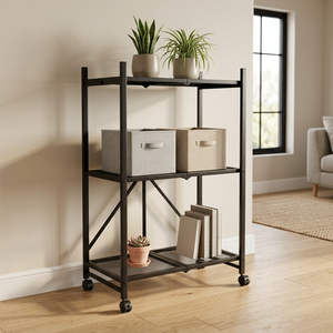 Metal Foldable Three-Layer Spice Storage Shelf Space Saving Home Furniture Living Room No Assembly Required - Product Image 6