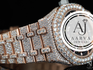 Aarva Jewels Luxury Mechanical <b>Watch</b> <b>Case</b> 25mm Stainless Steel Moissanite Band Digital Dial Sapphire Crystal Auto Date Hip Hop - Product Image 3
