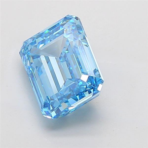 Diamant CVD de 5,07 ct, émeraude bleu vif fantaisie, clarté VVS2, taille excellente, cultivé en laboratoire, pour la fabrication de bijoux - Product Image 2
