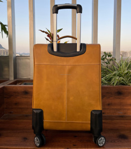 Hot Sale Hand Tooled Leather Travel <b>Trolley</b> Bag for Unisex Hair on Genuine Cow Leather Carry on Luggage Durable Luxury Suitcase - Product Image 3