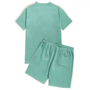 ชุดกีฬาฤดูร้อน OEM ใหม่ ระบายอากาศได้ดี เสื้อยืดแขนสั้นทรงหลวม กางเกงขาสั้นทรงมินิมอล ชุดลำลองสำหรับผู้ชาย นักเรียน - Product Image 6