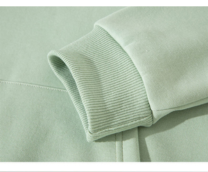 Sudadera con Capucha Extra Grande Antiarrugas 100% Algodón, con Bolsillos, Color Sólido, Manga Larga Regular, Tejido de Punto, Unisex - Product Image 3