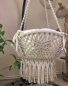 <b>Macrame</b> <b>Swing</b>, <b>Macrame</b> Hammock <b>Chair</b>, <b>Macrame</b> Round <b>Swing</b>, Hanging Cotto <b>Macrame</b> Hammock - Product Image 3