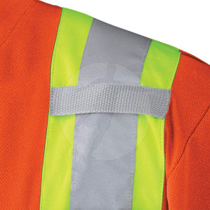 T-shirt utilitaire léger avec bandes réfléchissantes, coupe confortable, personnalisation de marque, en polyester, haute visibilité, prix usine en gros - Product Image 4