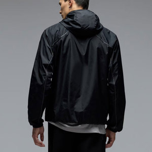Chaqueta Bomber con Capucha para Hombre, Cortavientos, Color Sólido, Cierre de Cremallera, Estilo Deportivo, Material de Poliéster, Corte Regular, para Otoño - Product Image 2