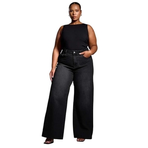 Plus Size Women’s High Waist Straight Denim <b>Jeans</b> Comfortable Wear for <b>Work</b> Casual Use - Product Image 1