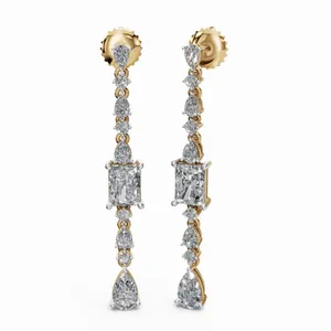 Pendientes de Diseño Radiance con Diamantes en Corte Redondo y Radiante, Certificados por IGI y con Claridad VVS para Mujer - Product Image 4