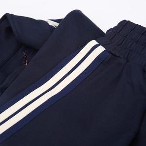 เสื้อฮู้ดดี้ผู้ชายสีน้ำเงินกรมท่า พิมพ์โลโก้แบบพัฟฟ์ตามสั่ง ทรงปกติ ซิปหน้า สปอร์ต คอวีถัก ระบายอากาศได้ดี เหมาะสำหรับใส่ในฤดูหนาว - Product Image 4