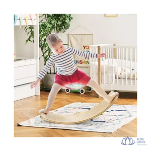 [VENTA EXITOSA] Tabla de Equilibrio de Madera Ecológica y Resistente, Juguete para Niños, Ejercicio de Equilibrio, Color Azul Lotus - Product Image 1