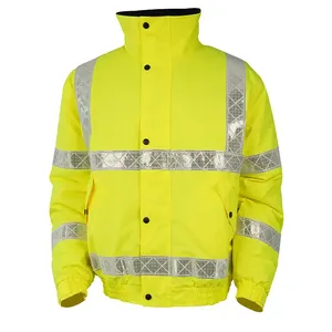 Gilet de sécurité d'hiver unisexe en polyester/coton réfléchissant, vêtements de travail uniformes, veste haute visibilité industrielle - Product Image 1