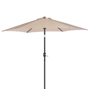Ombrellone da Esterno 9ft con Manovella e Pulsante di Inclinazione, 6 Stecche in Ferro Robuste, Protezione UPF 50+, Soluzione Impermeabile, Raggio 3.5m 2.7m - Product Image 5