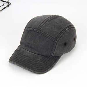 Gorra de running de mezclilla prémium unisex vintage de alta calidad al por mayor, de color liso, personalizada, con lavado ácido y diseño de letras de 5 paneles - Product Image 6