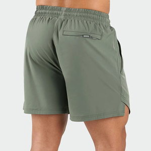 Men's Solid Color <b>Quick</b> <b>Dry</b> <b>Shorts</b> Mid Waist Elastic Waist Casual Style <b>Short</b> Length With Pockets 100% Polyester - Product Image 1