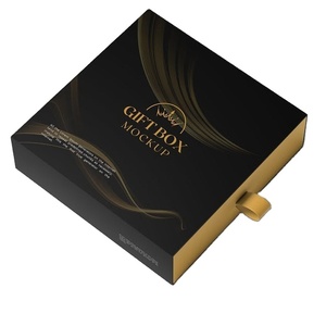 Sản Phẩm Quà Tặng Gửi Thư Vận Chuyển Biểu Tượng Tùy Chỉnh In Giấy Các Tông Tùy Chỉnh Ngăn Kéo Trượt Hộp Màu Đen Bao Bì Với Mô Giấy - Product Image 1