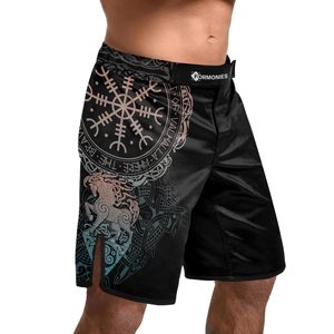 Pantalones cortos MMA para hombre, con estampado, cintura elástica, para entrenamiento en gimnasio, kickboxing, ligeros, de secado rápido, coloridos, para artes marciales mixtas. - Product Image 1