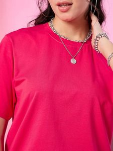 Camiseta de Corte Cuadrado, Estilo Urbano de Verano, Manga Corta, Cuello Redondo, Corte Holgado - Product Image 2