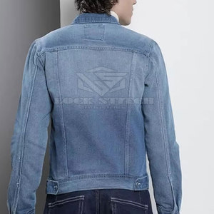 Chaqueta de Mezclilla para Hombre, Corte Ajustado, Casual, Manga Larga, Estilo Moderno, Ropa de Calle - Product Image 3