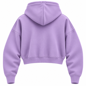 Sweat à capuche d'hiver surdimensionné à épaules tombantes pour femme, personnalisé, en molleton 100% coton, avec fermeture éclair, design personnalisé, couleur lavande premium - Product Image 2