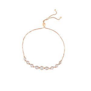Bracelet en or rose plaqué diamant de qualité supérieure, coupe poire, micro-incrustation, chaîne classique pour femme, bijou à porter au quotidien - Product Image 2