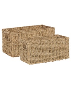 Set of 2 Seagrass <b>Rectangular</b> <b>Baskets</b> Handmade Storage <b>Basket</b> Wholesale eco-friendly Made in Viet Nam - Product Image 1