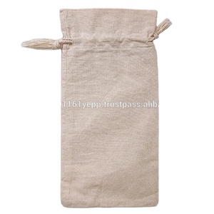 Bolsa de lona de algodón reciclado ecológico hecha en Vietnam, bolsa con cordón de vino con estampado de puntos, promoción de embalaje - Product Image 1