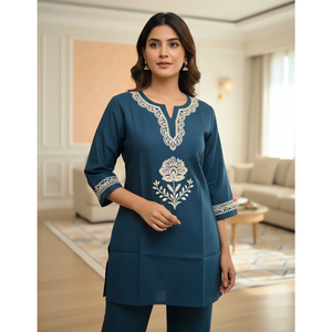 Haut court pour femme, style romain, Zekad Butti, avec broderie devant et dos, pour les occasions spéciales, les mariages, toutes saisons, tailles M-XXXL, couleurs disponibles - Product Image 2