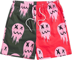 Men's Casual Cotton Drawstring Waist <b>Shorts</b> for Summer Graphic Print Colorblock High Street Style Logo Decoration Sublimated - Product Image 1
