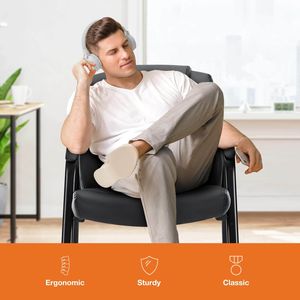 Leather Office Guest <b>Chairs</b> with Padded <b>Arms</b> Exceptional Conference Room Furniture <b>Single</b> Piece Set - Product Image 5