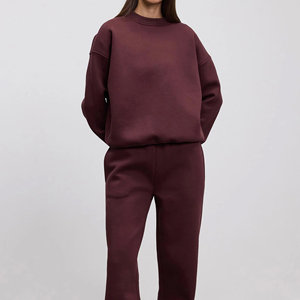 Sudadera de punto transpirable con cuello simulado y logo personalizado para mujer, estilo streetwear con hombros caídos y bordado, ideal para otoño. - Product Image 1