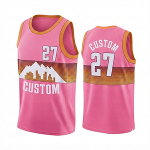 Maillot de basket-ball personnalisé pour homme avec design sublimé, nom et numéros d'équipe personnalisés, col en V, sans manches, tissu en maille, séchage rapide - Product Image 1