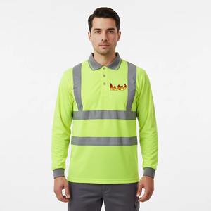 Envío Gratis, Camisa de Trabajo de Seguridad de Manga Larga para Hombre, Clase 3, Alta Visibilidad, Parte Inferior Negra Reflectante, Transpirable, Poliéster - Product Image 4